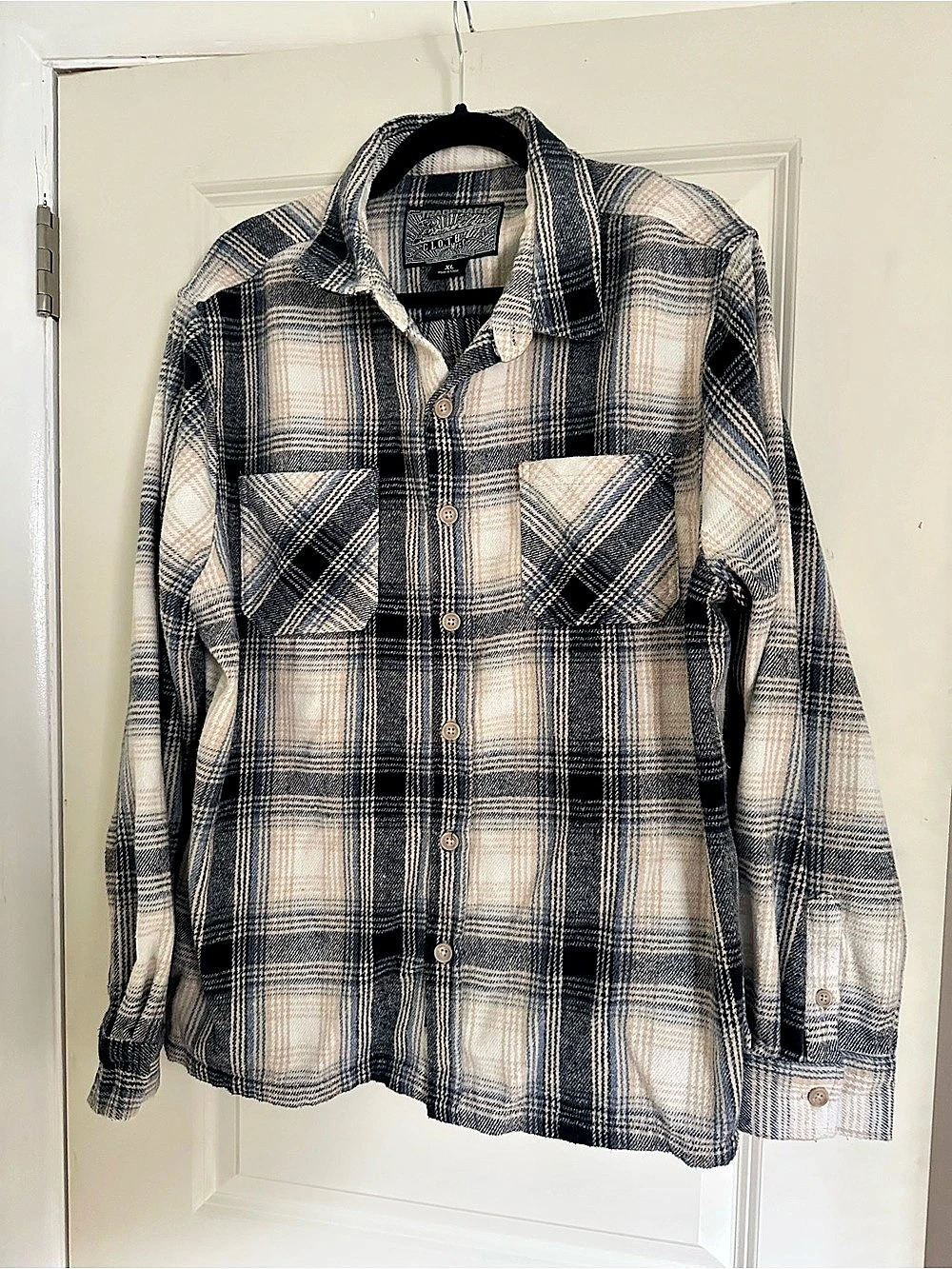 Men's Plaid Button Down Shirt XL